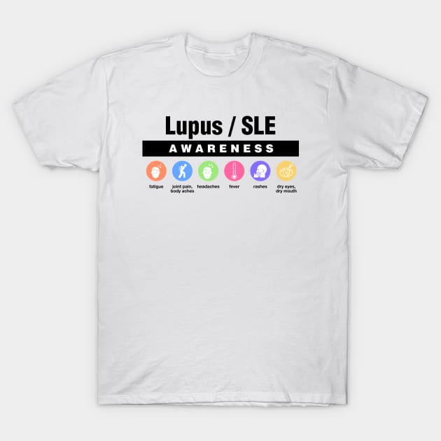 Lupus - Disability Awareness Symptoms T-Shirt by Football from the Left